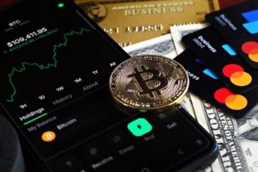 Close-up of a silver Ethereum coin symbolizing digital currency and blockchain technology.